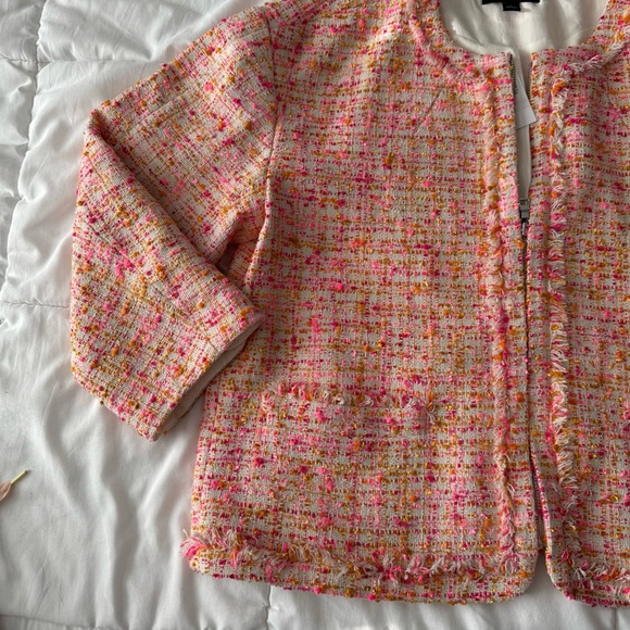 Ann Taylor Tweed Fringe Blazer Jacket - Picture 3 of 7